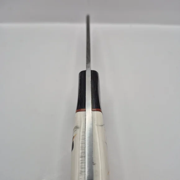 NEW!!! Damascus Steel Knife with Artistic Handle and Leather Sheath - Picture 6 of 11